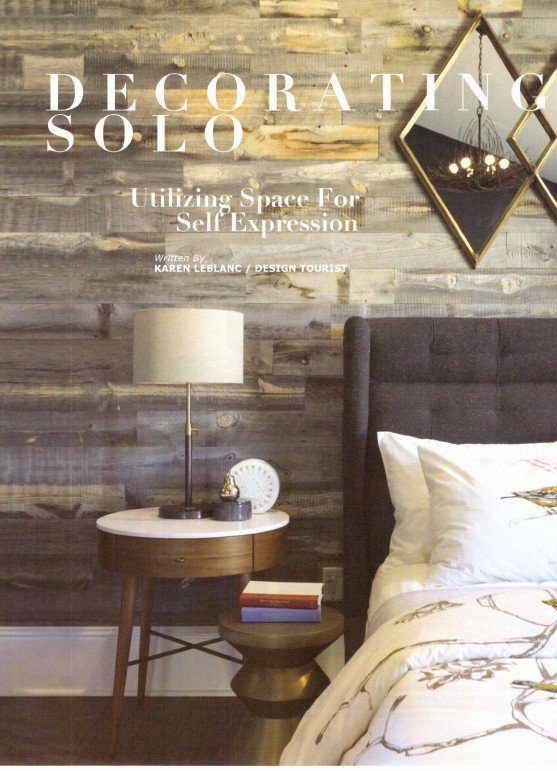 Decorating Solo Article written by Karen LeBlanc for LaPalme Magazine
