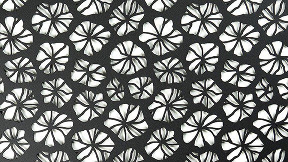 Metal laser cut panel with lotus flower design by AJK Design Studio 