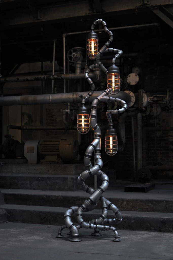 Tree of Souls light fixture by Pandemic Design Studio from the Industrial Evolution Collection on exhibit at ICFF. 