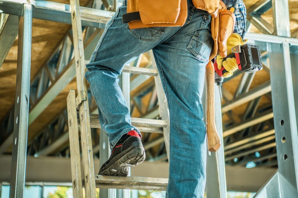 Contractor on a Ladder