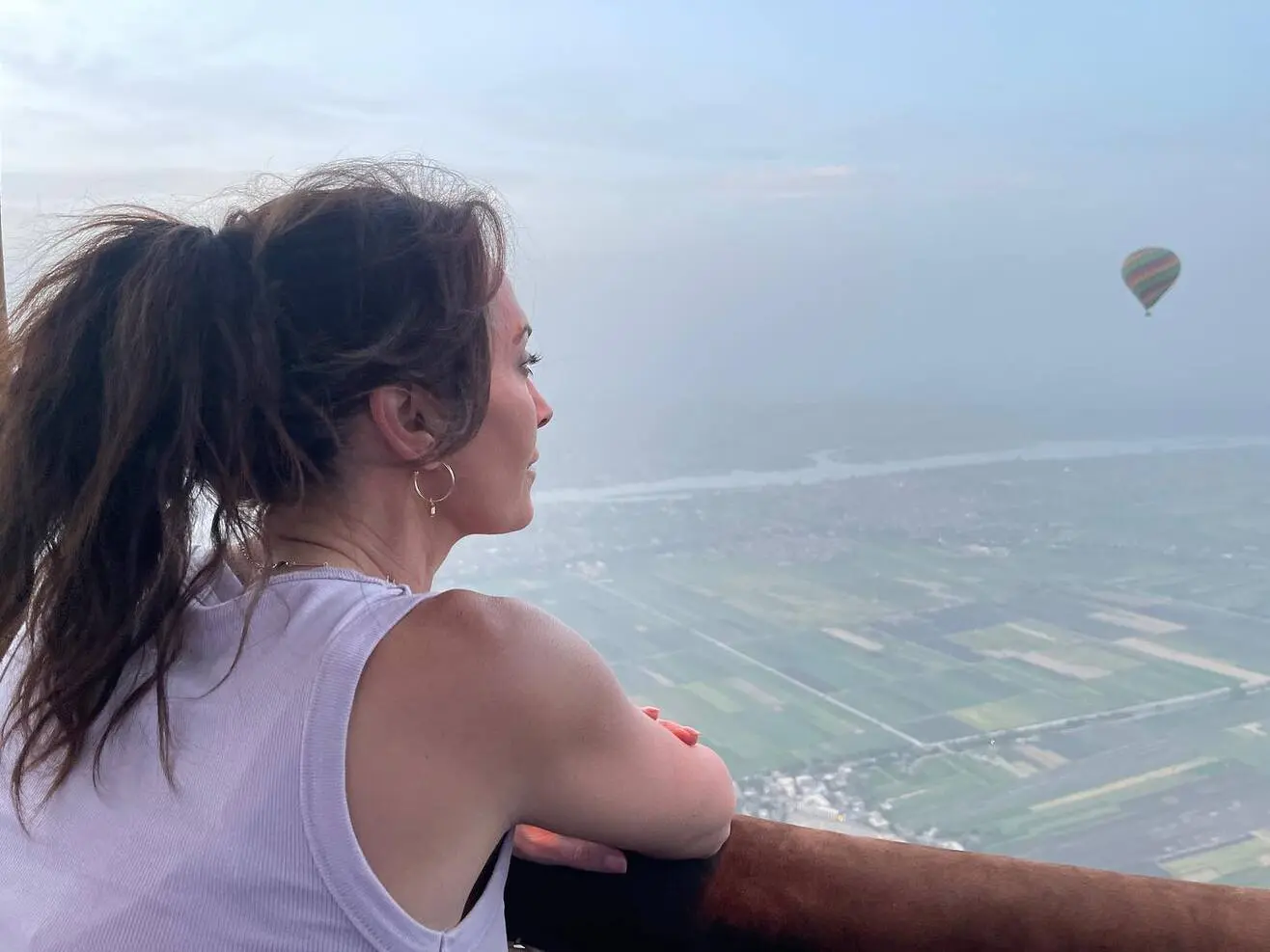 Karen experienced riding a hot air balloon in Luxor, Egypt.
